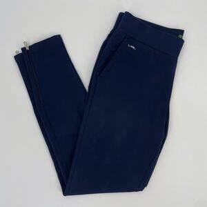 Lauren Ralph Lauren Womens Small Blue Zip Stretch Leggings Logo‎ Pockets Cotton